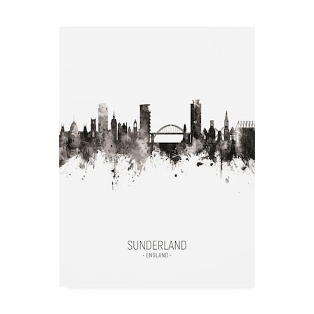 Michael Tompsett 'Sunderland England Skyline Portrait II' Canvas Art,24x32